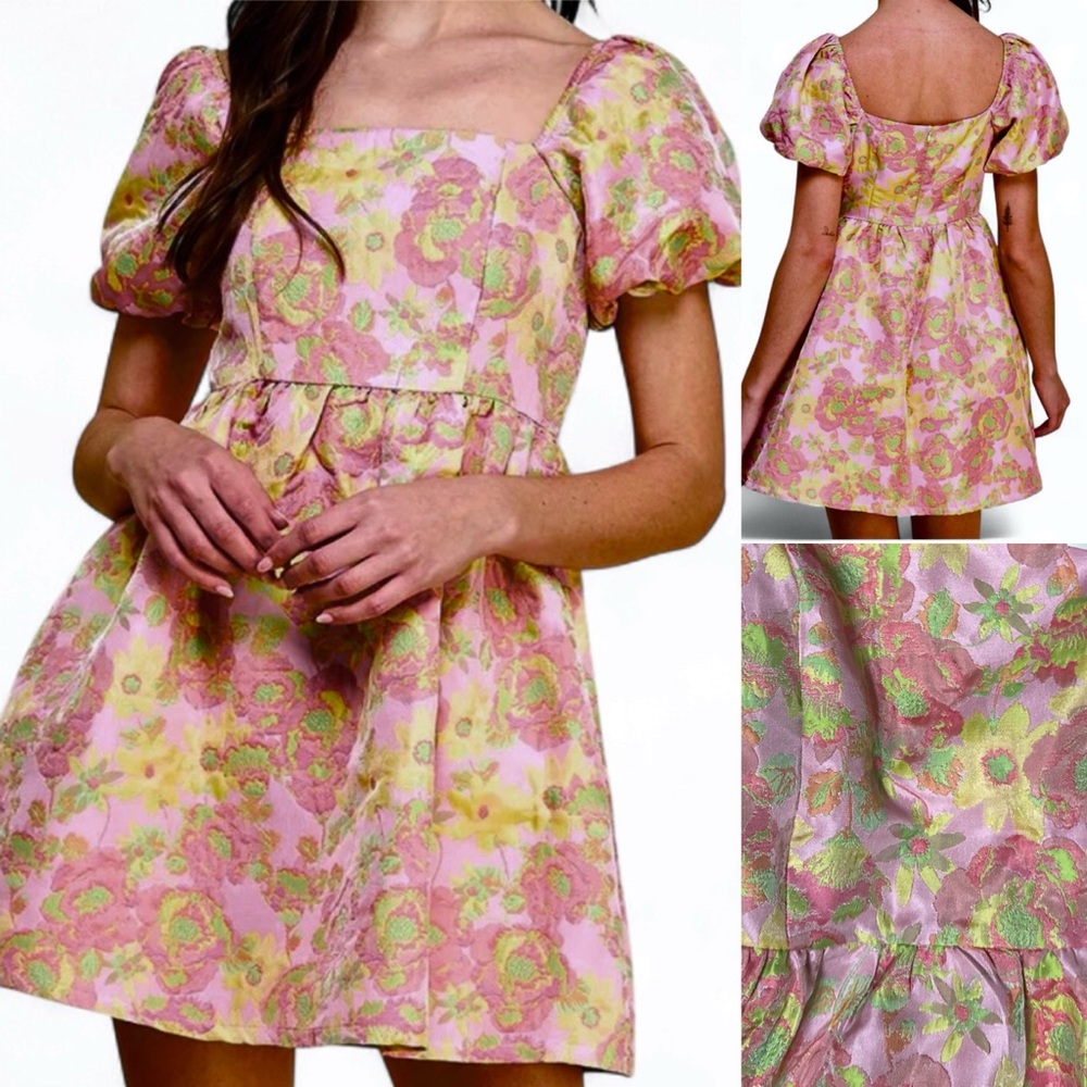 TCEC Pink and Yellow Floral Dress